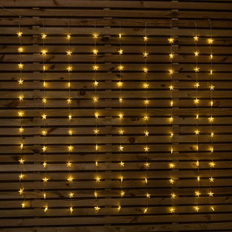 1.2 x 1.2m Light up Christmas Star Curtain Lights with 108 Warm White LEDs (1/5)