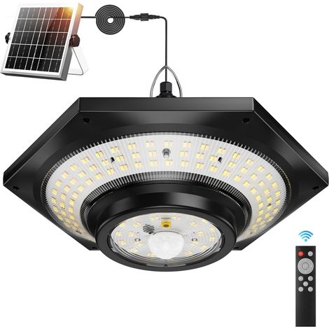 Éclairage solaire intérieur et extérieur de 4000 lumens - Suspension solaire à 228 LED, adaptée aux gazebos et aux garages. (1/5)