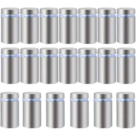 20 PCS Acier Inoxydable Publicité Vis Verre Standoff Fixations Boulons Titulaire Vis Signe Publicité Nails Matériel Montures Vis Frameless Standoff Clamp Pour Verre 16 x 30mm (1/5)