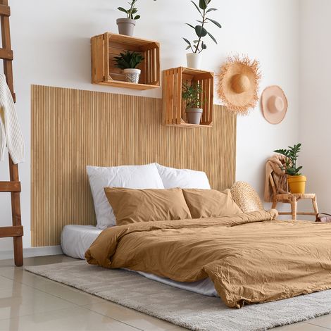 Rouleau revêtement adhésif vinyle au mètre - Sticker mural tête de lit - BOIS SCANDINAVE - 120x200cm (1/5)