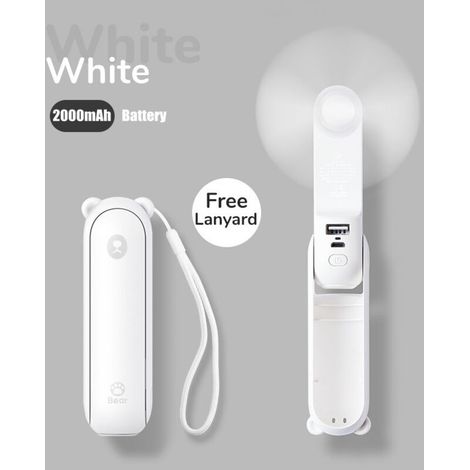 Mini ventilateur portable, ventilateur de poche 3 en 1, petit ventilateur de poche portable rechargeable par USB, ventilateur alimenté par batterie [14-21 heures de travail] avec banque d'alimentation (1/5)
