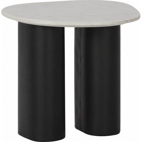 Table d'appoint en marbre et métal - plombé et blanc (1/5)