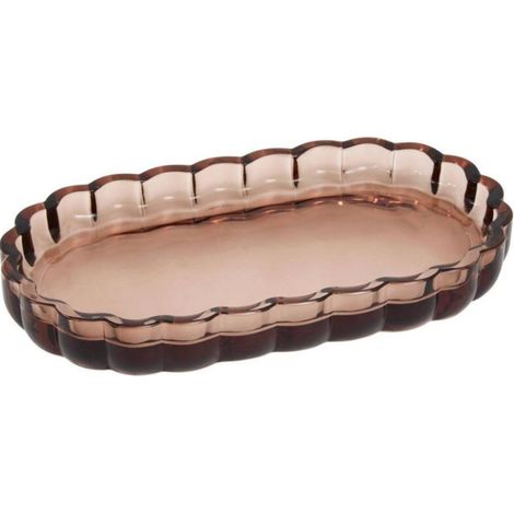 Plateau de Salle de Bain en Verre "Floréa" 19cm Ambre
