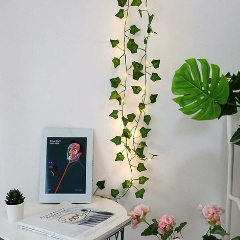 DEESSE SHOP - Extra Long 10m 100 LED Ivy Guirlande Lumineuse / Guirlande Lumineuse / Guirlande Lumineuse - Décorations de Mariage - Alimenté par Pile AA - Guirlande Ivy Avec Lumières - Guirlande Lumin (1/5)
