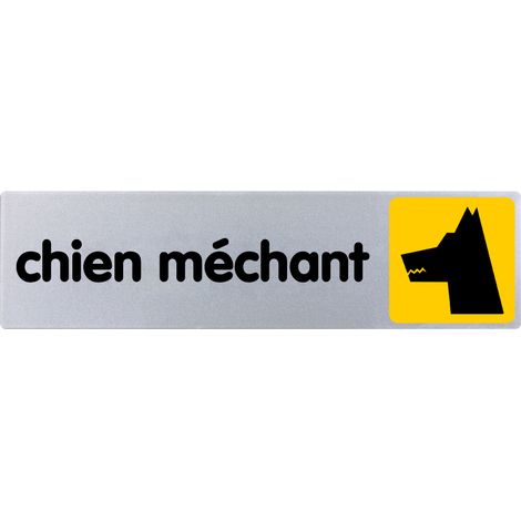 Plaque de porte Chien méchant - couleur 170x45mm - 4032726