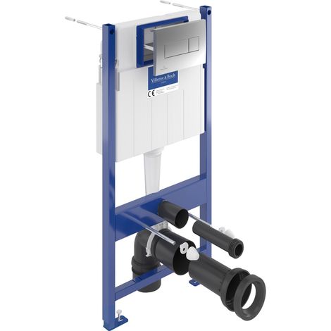 Villeroy & Boch – Bâti-support WC sol-mur avec plaque de déclenchement 3/6 L – Cadre rigide avec cornières de renfort – Pieds réglables sans outils – Réservoir isolé (1/4)