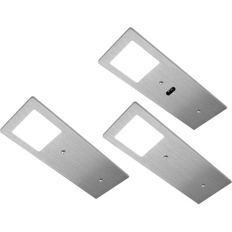 LED Unterbauleuchte ECO-Pad F 3er Set edelstahl (1/5)