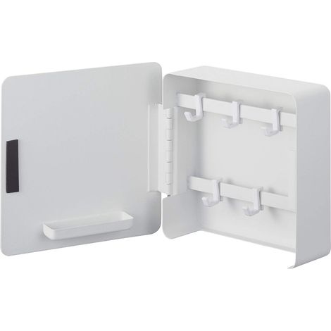 YAMAZAKI 4799 TOWER Magnetic Key Box, white, Steel, 15.8 x 5.5 x 15.8 cm (1/5)