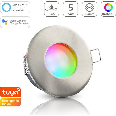 Einbauspot IP65 rund - Farbe: Edelstahl - LED Leuchtmittel: GU10 5W RGB+CCT Smart (1/5)
