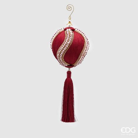 EDG Enzo De Gasperi Decoro Natale Nappa Perle H 36 Cm D 12 Cm Burgundy (1/3)