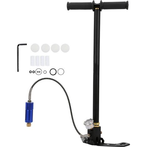 30MPa Acier Inoxydable Pompe à Main Inflateur Haute Pression Compresseur Plongée Bouteille Oxygène Mat Noir (1/5)