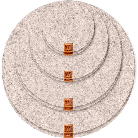 Round Felt Coasters for Vases or Coasters - Felt Light Grey Coasters for Drinks, Mugs, Bar, Glass - Table Coaster Set (1/4)