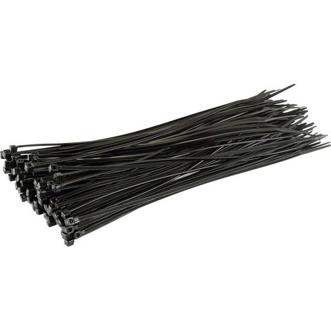 Colliers de serrage noirs 250mm x 2.5mm, lot de 100, résistants UV (1/5)