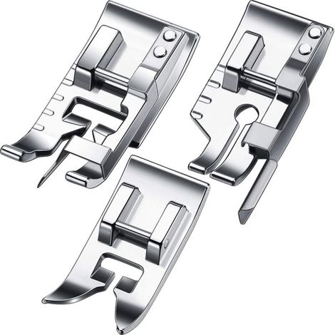 Cet ensemble de pieds-de-biche multifonctionnels pour machine à coudre domestique comprend un pied-de-biche pour fil et un pied-de-biche pour quilting de 6,35 mm. (1/4)