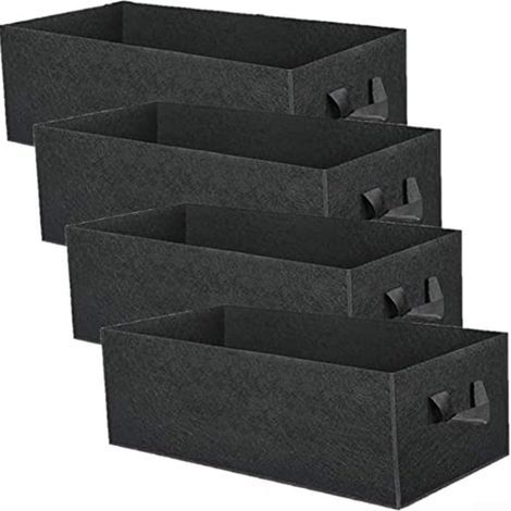 Set mit 4 Pflanzsäcken, verstärkte Griffe, Vliesstoff, optimale Drainage, für drinnen und draußen (1/5)