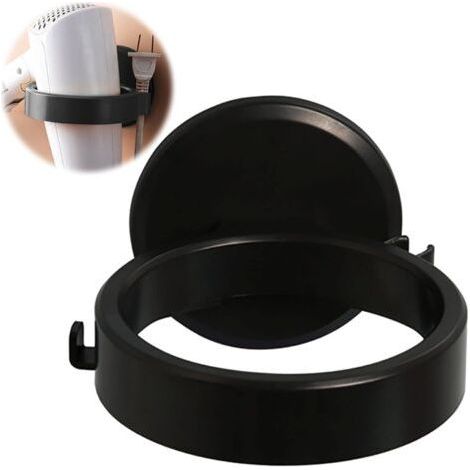 Hair Dryer Holder, Hair Dryer Holder Without Drilling, Wall Mounted Hair Dryer Holder, Hair Dryer Holder, Self-Adhesive Hair Dryer Holder Without Drilling, for Bathroom and Toilet (Black) (1/4)