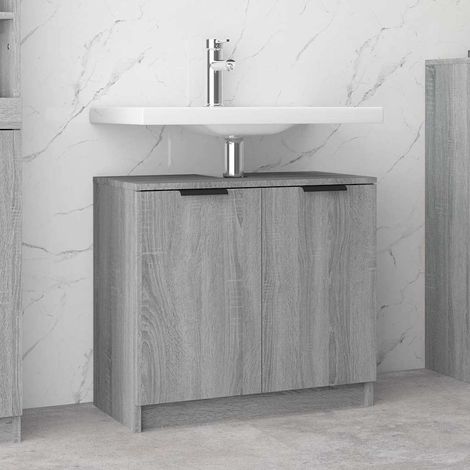 vidaXL Bathroom Cabinet Grey Sonoma 64,5x33,5x59 cm Engineered Wood (1/5)