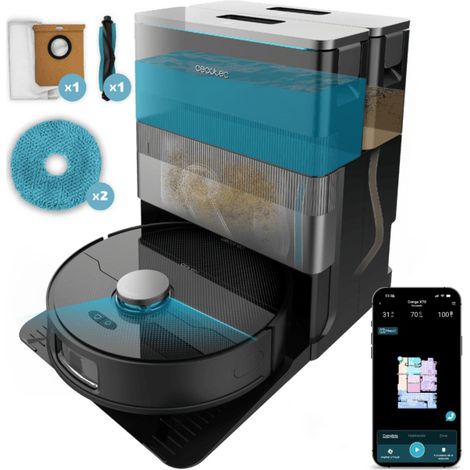 Cecotec – Aspirateur robot laveur 15 000 Pa – Nettoyage intelligent avec technologie laser – Autonomie 240 min – Surface 240 m² – Compatible Bluetooth et Wi-Fi (1/5)