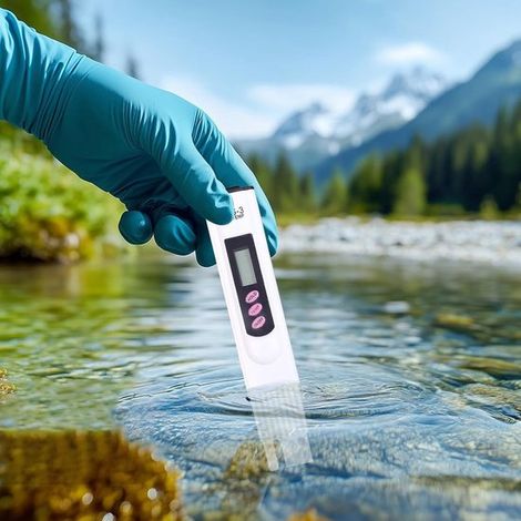Medidor de calidad del agua,precisión de lectura con resolución de 1% PPM,con pantalla LCD para piscinas y acuarios ((Blanco)) (1/5)