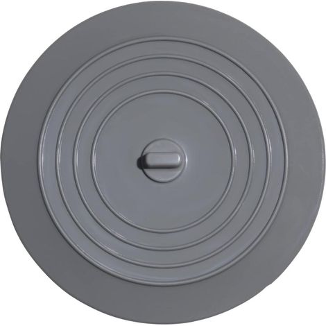 Tapón de desagüe para bañera, tapón universal, apto para lavabos, baños, cocinas y bañeras, 15 cm, gris. (1/5)