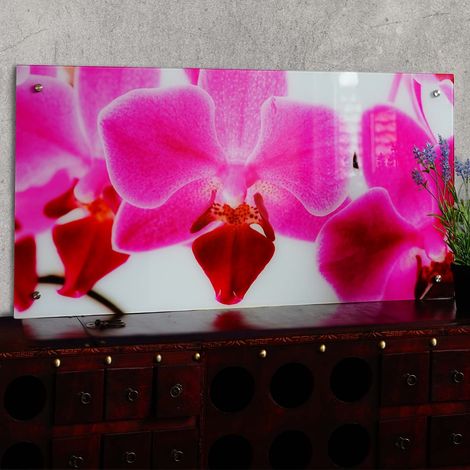 Tableau sur verre motif orchidée décoration à suspendre DEC04021 (1/3)