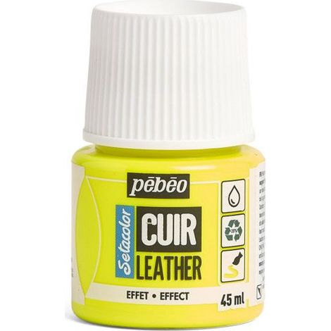 Peinture cuir - PEBEO - Setacolor - Jaune Fluo - 45 ml - Acrylique (1/4)