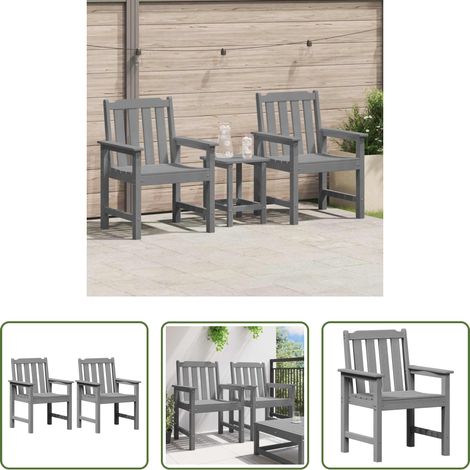 Mobilier extérieur - Chaise de jardin. 2 pcs Gris clair 65,5 x 59 x 88 cm HDPE (1/5)