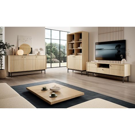 Ensemble meuble TV JAPANDI Couleur Chêne Linea (1/5)