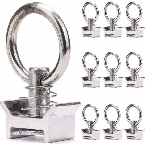 Lot de 10 embouts simples pour rails d'avion, capacité de charge de 1 000 kg, anneau d'arrimage