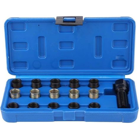 Kit d'outils de réparation de Filetage de Bougie d'allumage 16Pcs 14mm x 125 M16 Tap avec étui Portablespark Plug kit Spark Plug Thread Repair rethreading kit de Reparation Bougie (1/5)
