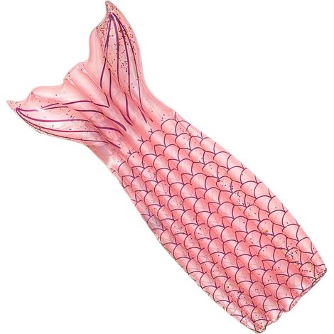 Tapis flottant gonflable queue de sirène rose à paillettes (160×90 cm) – Salon aquatique de luxe avec motif écailles et paillettes, pour piscine, plage et jardin
