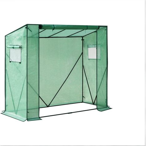 Serre de jardin 200 x 77 x 169 cm, housse PE verte, structure en acier, étagères robustes, protection contre froid et soleil, pour balcon, terrasse ou potager - CHICFURN (1/5)