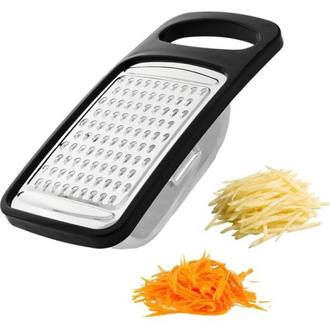1 Trancheur/Hachoir à fruits et légumes en acier inoxydable avec cache-lame — Noir pratique (1/4)
