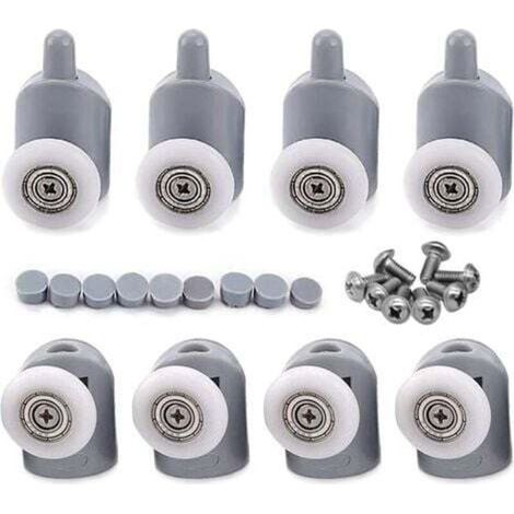 8 Pcs 23mm Galet Rouleau Roulette Roue pour Porte de Douche, Roulettes Coulissantes Porte Salle de Bain (1/4)