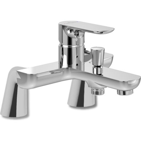 Villeroy & Boch – Mitigeur de baignoire mécanique – Finition brillante en laiton – Technologie Air Plus pour jet doux – Installation avec colonnettes
