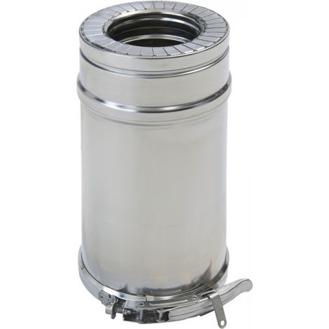 TEN – Tuyau isolé double paroi inox 1m Ø80-130 – Résistant aux chocs thermiques – Utilisation intérieure/extérieure – Conduit de fumée