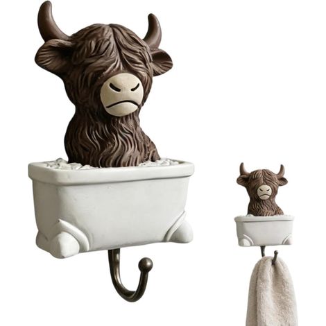 Crochet décoratif salle de bain - résine, pour peignoir/clés (1/5)