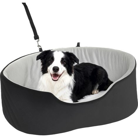Asiento de coche para perros, funda extraíble, base antideslizante, negro. (1/2)