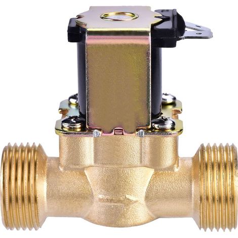 3/4" électrovanne magnétique électrique en laiton normalement fermée de C.C 24V pour le contrôle de l'eau (1/5)