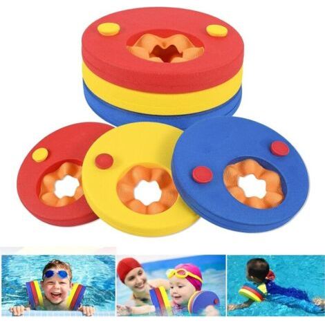 Brassards de Natation pour Enfants, Lot de 6 EVA Float Disques, Colorés Brassards pour Enfants 3-14 Ans Apprendre À Nager, Anneaux de Poids recommandé 15-30 kg (1/4)