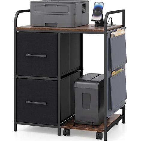 COSTWAY Support d'Imprimante 2 en 1 avec Support Mobile pour Destructeur (1/5)
