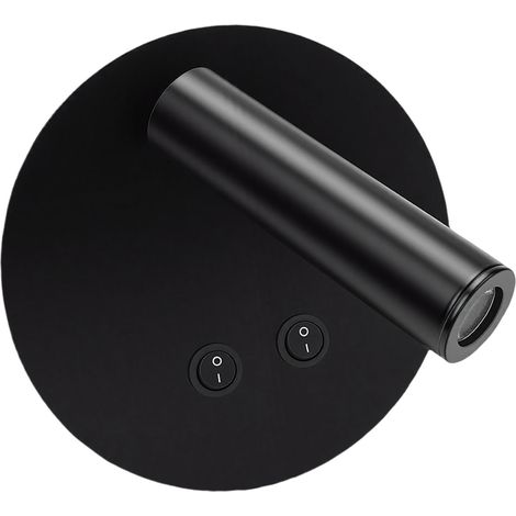 Minimalistische und moderne LED-Wandleuchte, stimmungsvolles Nachttischlicht für Zuhause, Hotel, zum Lesen und Schlafen, Schwarz (1/5)