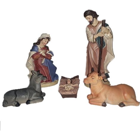 Presepe natività sacra famiglia di natale per decorazioni addobbi casa negozi ristoranti idea regalo set 5 cm20 (1/5)