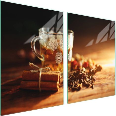 Plaque de protection en verre pour poêle 2x45x52 Boisson (1/5)
