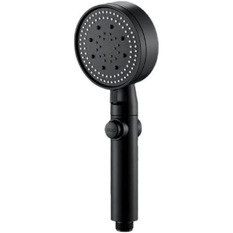 Shower head with round, flexible nozzle in stainless steel (1/3)