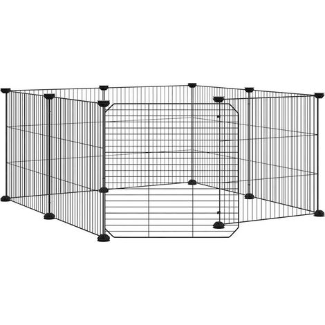 Maison Exclusive - Gabbia per animali domestici a 8 pannelli con porta nera 35x35 cm in acciaio