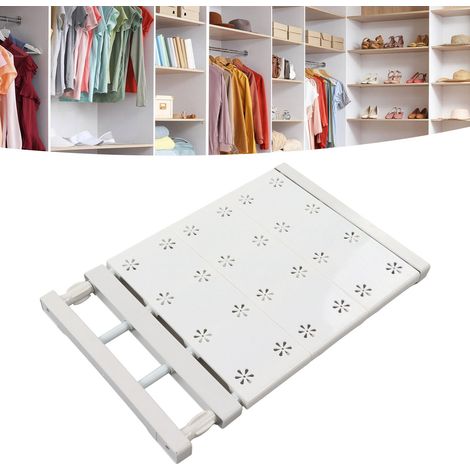 Étagères à plusieurs niveaux pour armoire, séparateurs pour étagère à chaussures, étagères de rangement télescopiques sans clous, longueur des étagères 38-60 cm (1/5)