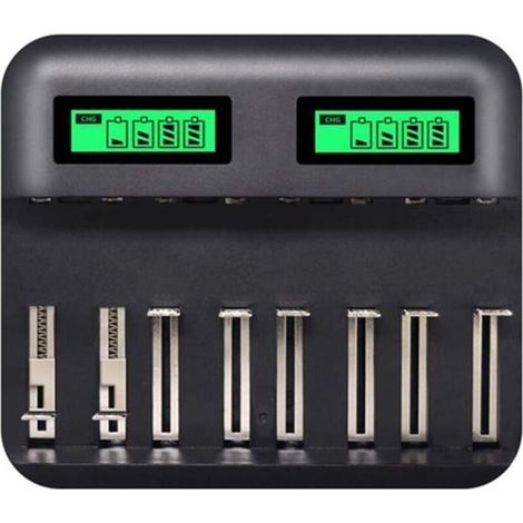 Fast Battery Charger, Smart Charger with Clear Backlit LCD Screen for AA/AAA Rechargeable Batteries (1/5)
