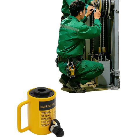 Vérin hydraulique, capacité de 20 tonnes, course de 60 mm, raccord rapide, utilisation verticale et horizontale, acier 45 durable (1/5)