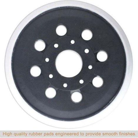 1 Plateau de ponçage 125 mm, 8 trous, caoutchouc dur, système HookTight, pour ponceuse orbitale Bosch Skil (1/4)